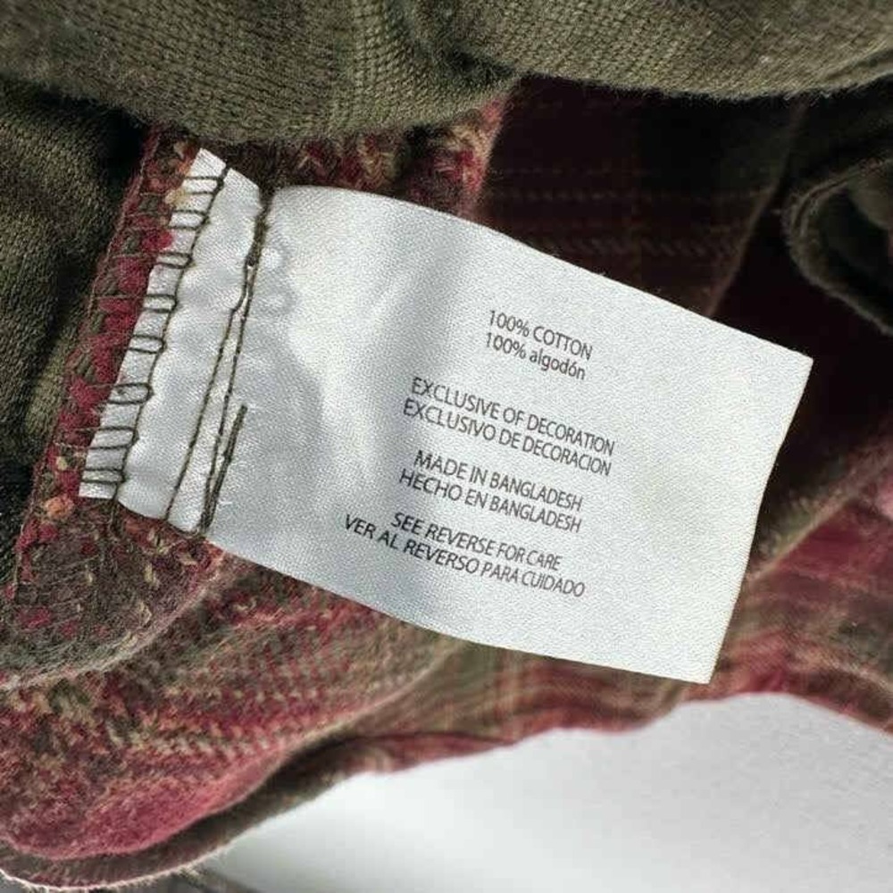 Orvis Heavyweight Red Green Plaid Flannel Button Up Shirt Jacket‎ Pockets XL - Picture 9 of 10